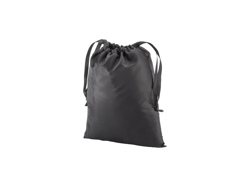 Sacchetto regalo in R-pet 210T con chiusura a strozzo, 25x30 cm nero