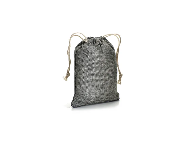 Sacchetto regalo in cotone riciclato 150g/m2, 10 x 14 cm nero