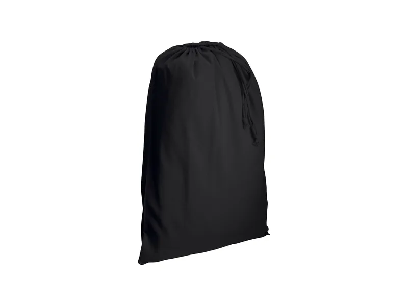 Sacchetto in cotone 120 g/m2 con chiusura a strozzo, 50 x 75 cm nero