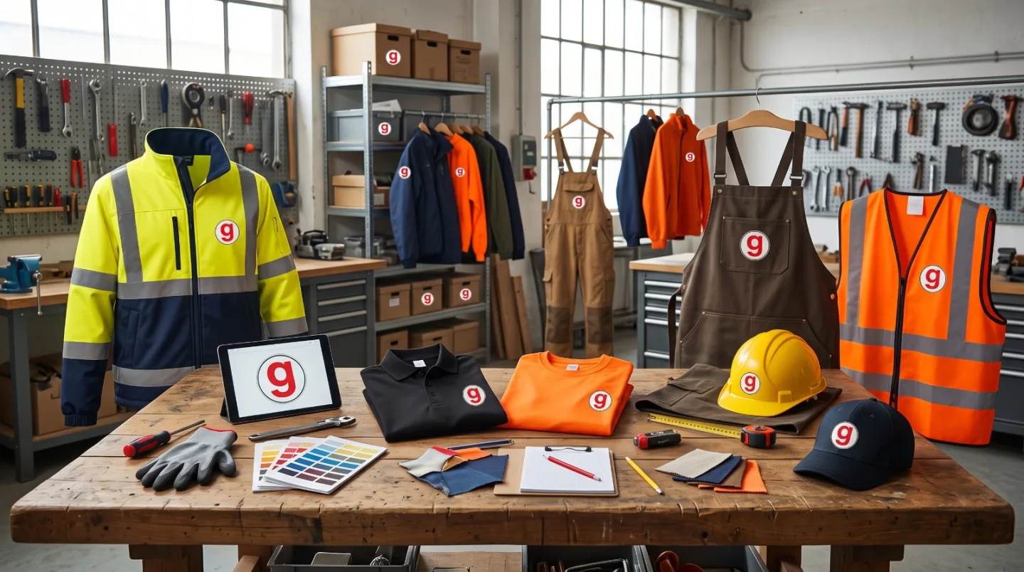 Giacca ad alta visibilità, polo, gilet, casco e grembiule da lavoro personalizzati